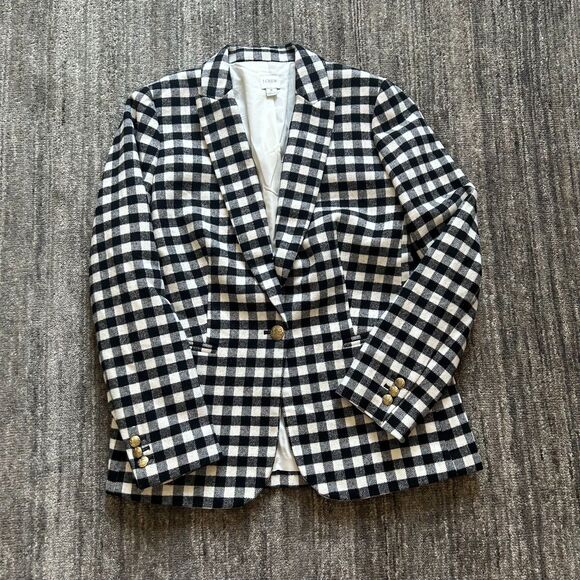 J. Crew Black and White Checkered Blazer - Picture 1 of 7